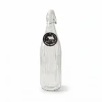 1000ml Borosilicate Glass Striped Beverage Bottle – Eco-Friendly Water & Vinegar Carafe with Airtight Swing Top Cap (1966-09)