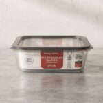 Danny Home 1000ml Rectangular Glass Crisper – Premium 1-Liter Food Storage Container, Airtight Meal Prep Bento Box with Grey PP Lid (BXH04-04) - Image 3