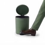 Premium 12L Matte Olive Green Round Foot Pedal Trash Can – Soft-Close Smudge-Proof Waste Basket with Removable Inner Bucket (Model LJT02-12-8) - Image 2