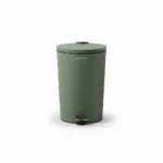 Premium 12L Matte Olive Green Round Foot Pedal Trash Can – Soft-Close Smudge-Proof Waste Basket with Removable Inner Bucket (Model LJT02-12-8)
