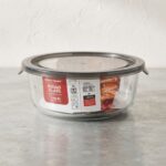 Danny Home 1300ml Round Glass Crisper – Premium Large Capacity Food Storage Container, Airtight Leakproof Meal Prep Bowl with Grey PP Lid (BXH01-05) - Image 3