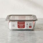 Danny Home 1480ml Large Rectangular Glass Crisper – Premium Family-Sized Food Storage Container, Leakproof Meal Prep Bento Box with Grey PP Lid (BXH04-05) - Image 3