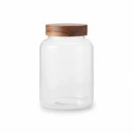 1930ml Large Borosilicate Glass Food Storage Jar – Premium Kitchen Canister with Dark Wood Airtight Sealing Lid (1966-88)