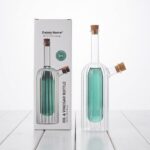 2-in-1 Dual Compartment Glass Oil and Vinegar Dispenser Cruet Bottle with Natural Wood Cork Stoppers - KY-098 - Image 2