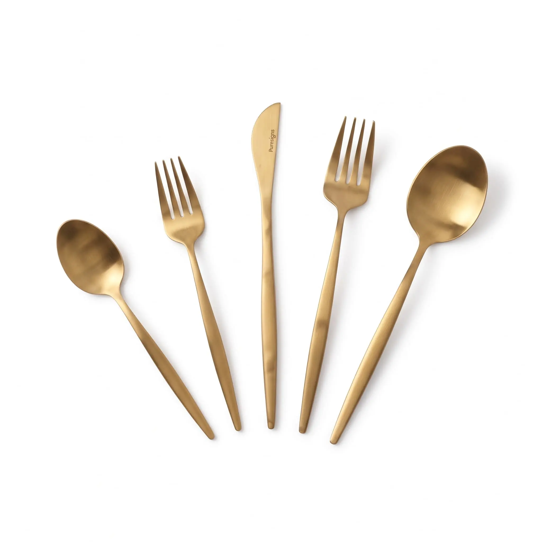 21Pcs-Gold-Cutlery-Set-With-Organizer-Basket_Kitchenware_12116_3.webp 21-Piece Stainless Steel Matte Gold Cutlery Set and Flatware Service for 4 with Wire Organizer Basket Holder - ZYB094-21MG - Image 1