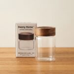 260ml Borosilicate Glass Food Storage Jar – Minimalist Pocket Kitchen Canister with Dark Wood Airtight Sealing Lid (1966-97) - Image 3