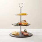 3 Tier Round Natural Stone Slate Cake Stand and Afternoon High Tea Dessert Display Tower - CZT44-13 - Image 2