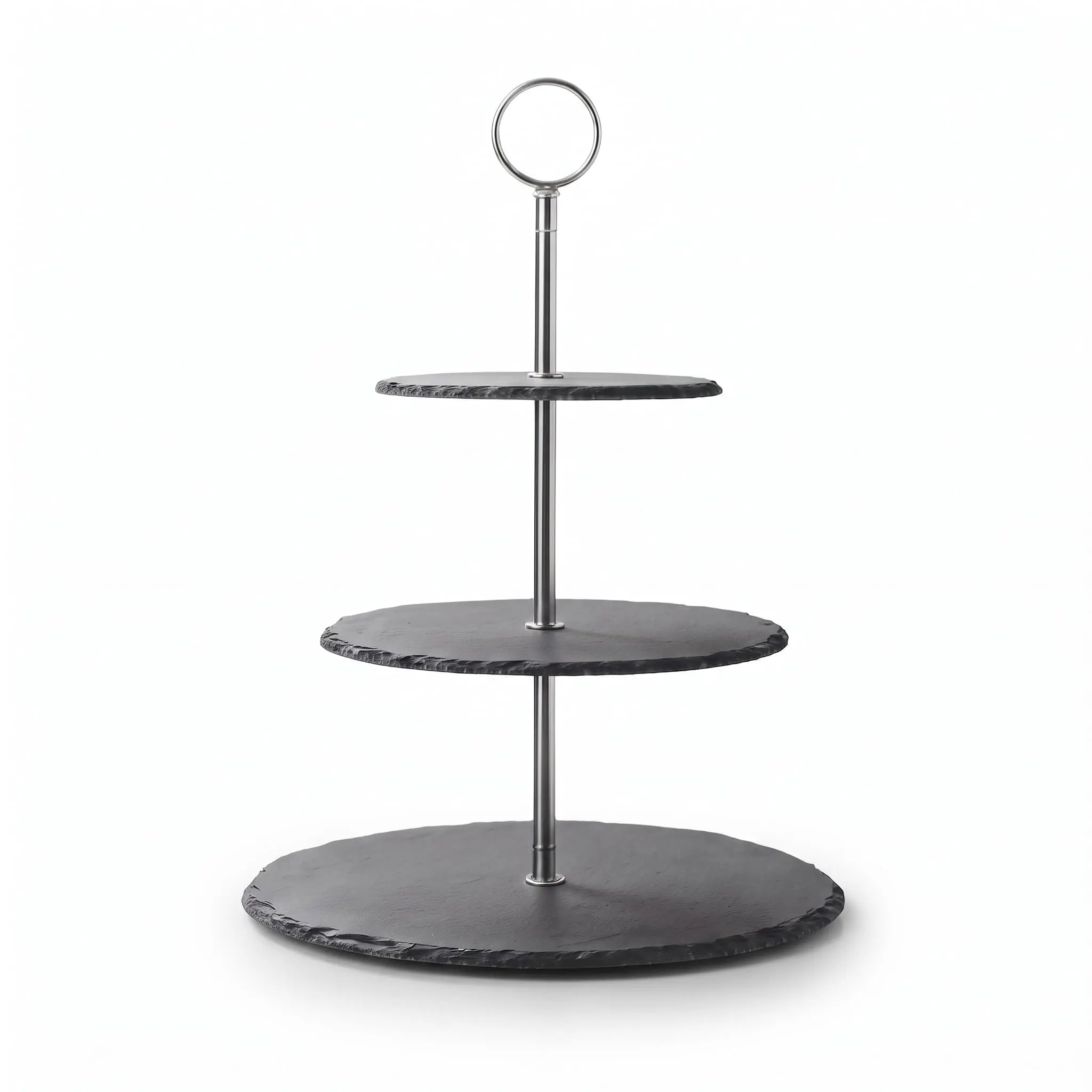 3-Tier-Service-Stone-Tray-2525cm2020cm1515cm_Kitchenware_11661_3.webp 3 Tier Round Natural Stone Slate Cake Stand and Afternoon High Tea Dessert Display Tower - CZT44-13 - Image 1