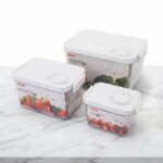 Premium 3-Piece Stackable Clear Food Storage Container Set with Vented Lids (HO-152) - Image 2