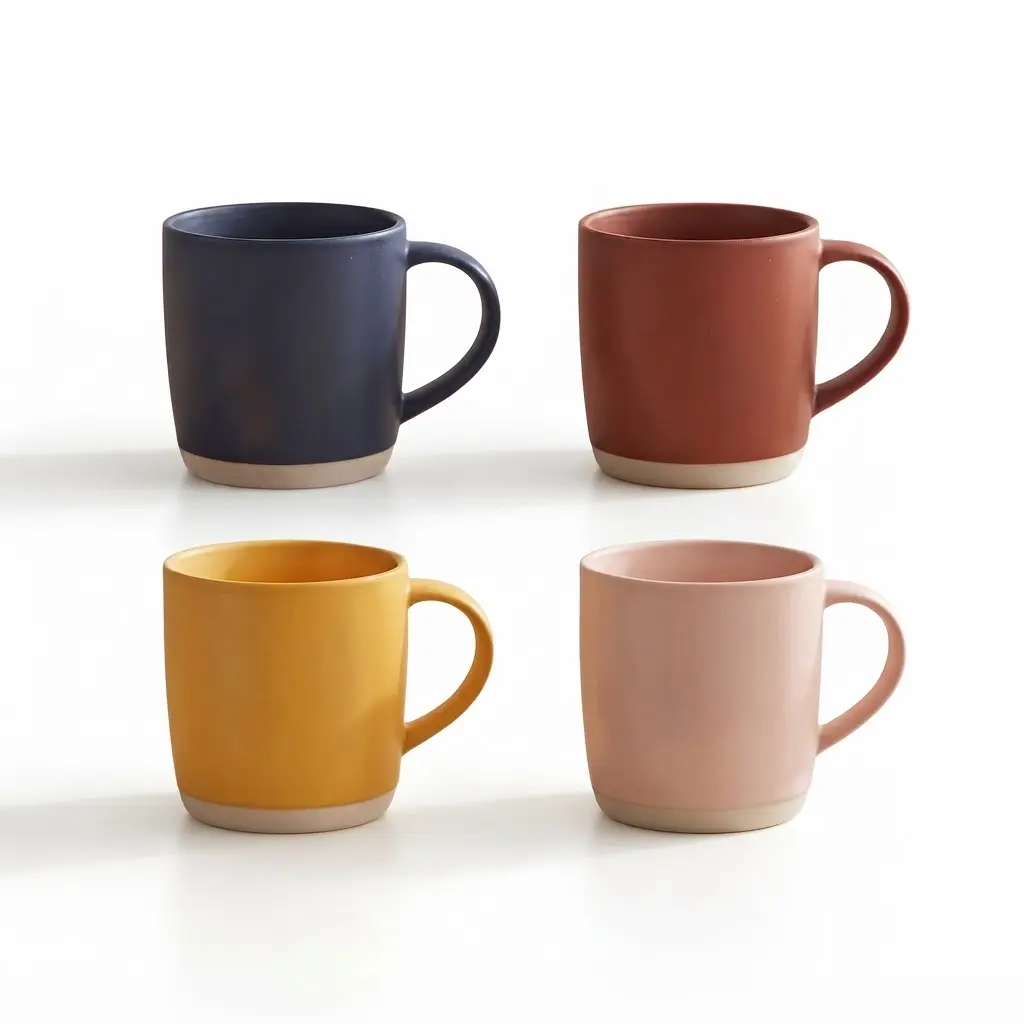 400ml-Mug-Porcelain_Kitchenware_11644_3.webp Solid Earth Tone Matte Finish Ceramic Porcelain Coffee Mug with 400ml Large Capacity and Exposed Raw Clay Base - T01-56 - Image 1