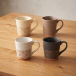 Embossed Aztec Geometric Pattern Textured Porcelain Coffee Mug with 400ml Large Capacity and Matte Finish - T01-50 - Image 2