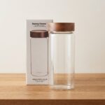 580ml Borosilicate Glass Food Storage Jar – Minimalist Kitchen Canister with Dark Wood Airtight Sealing Lid (1966-94) - Image 3