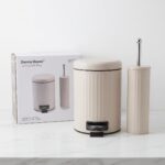 Premium 5L Iron Foot Pedal Trash Can with Matching Toilet Brush Set – Soft-Close Smudge-Proof Dual Sanitation Combo (Model ZYB092) - Image 3