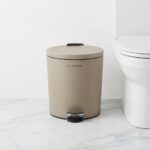 Premium 5L Matte Khaki Round Foot Pedal Trash Can – Soft-Close Smudge-Proof Waste Basket with Removable Inner Bucket (Model LJT02-5-7) - Image 3