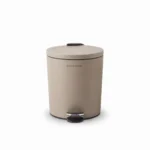 Premium 5L Matte Khaki Round Foot Pedal Trash Can – Soft-Close Smudge-Proof Waste Basket with Removable Inner Bucket (Model LJT02-5-7)