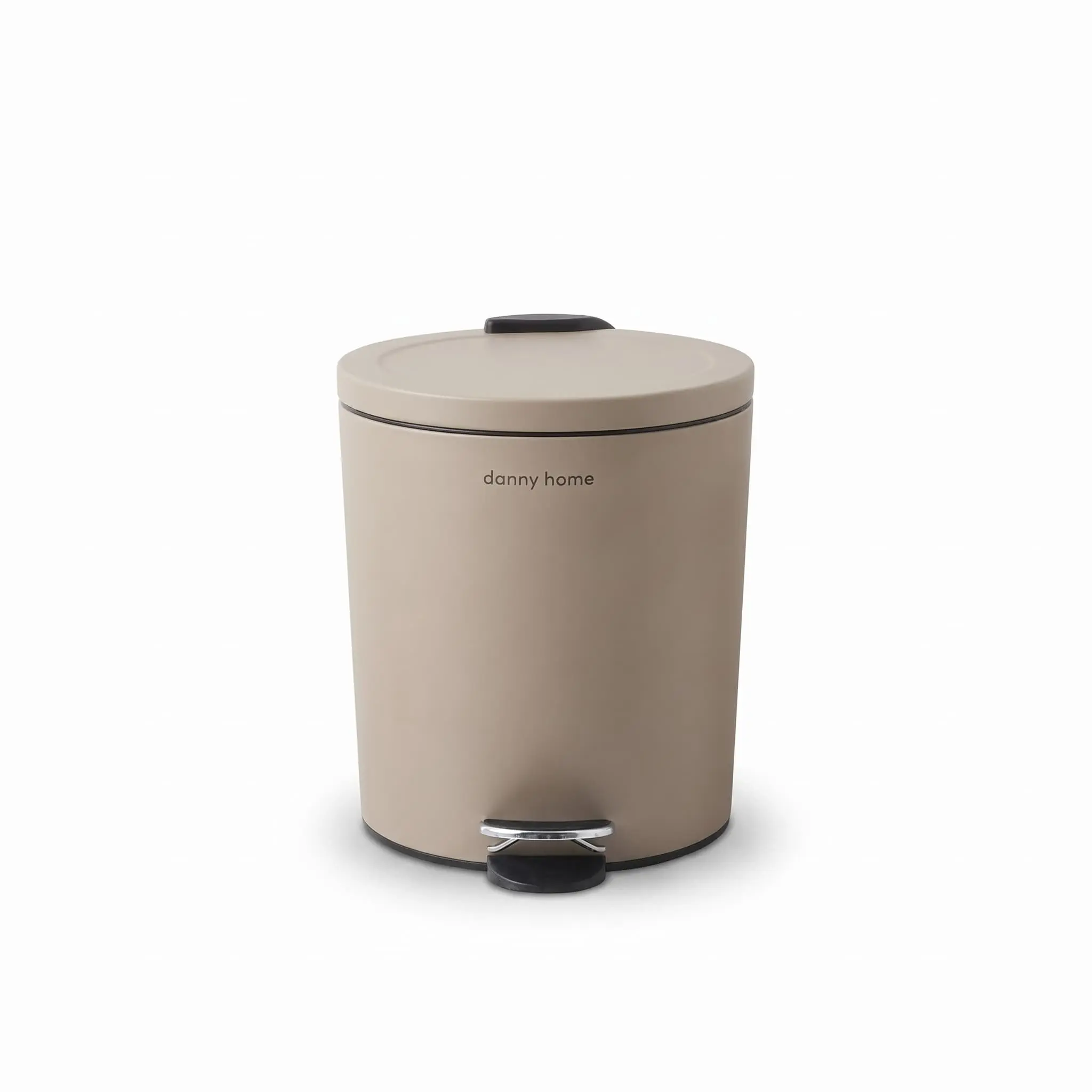 5L-Trash-Can-25.520.831.8cm-Light-Brown-Carbon-Steel-PP_Houseware_11331_3.webp Premium 5L Matte Khaki Round Foot Pedal Trash Can – Soft-Close Smudge-Proof Waste Basket with Removable Inner Bucket (Model LJT02-5-7) - Image 1
