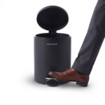 Premium 5L Matte Black Round Foot Pedal Trash Can – Soft-Close Smudge-Proof Waste Basket with Removable Inner Bucket (Model LJT02-5-1) - Image 2