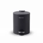 Premium 5L Matte Black Round Foot Pedal Trash Can – Soft-Close Smudge-Proof Waste Basket with Removable Inner Bucket (Model LJT02-5-1)