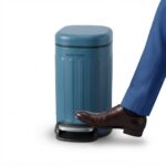 Premium 5L Matte Blue Carbon Steel Foot Pedal Trash Can – Soft-Close Smudge-Proof Waste Basket with Removable Inner Bucket (Model LJT05-5-5) - Image 2