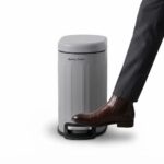 Premium 5L Matte Grey Carbon Steel Foot Pedal Trash Can – Soft-Close Smudge-Proof Waste Basket with Removable Inner Bucket (Model LJT05-5-4) - Image 2
