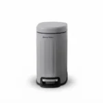 Premium 5L Matte Grey Carbon Steel Foot Pedal Trash Can – Soft-Close Smudge-Proof Waste Basket with Removable Inner Bucket (Model LJT05-5-4)
