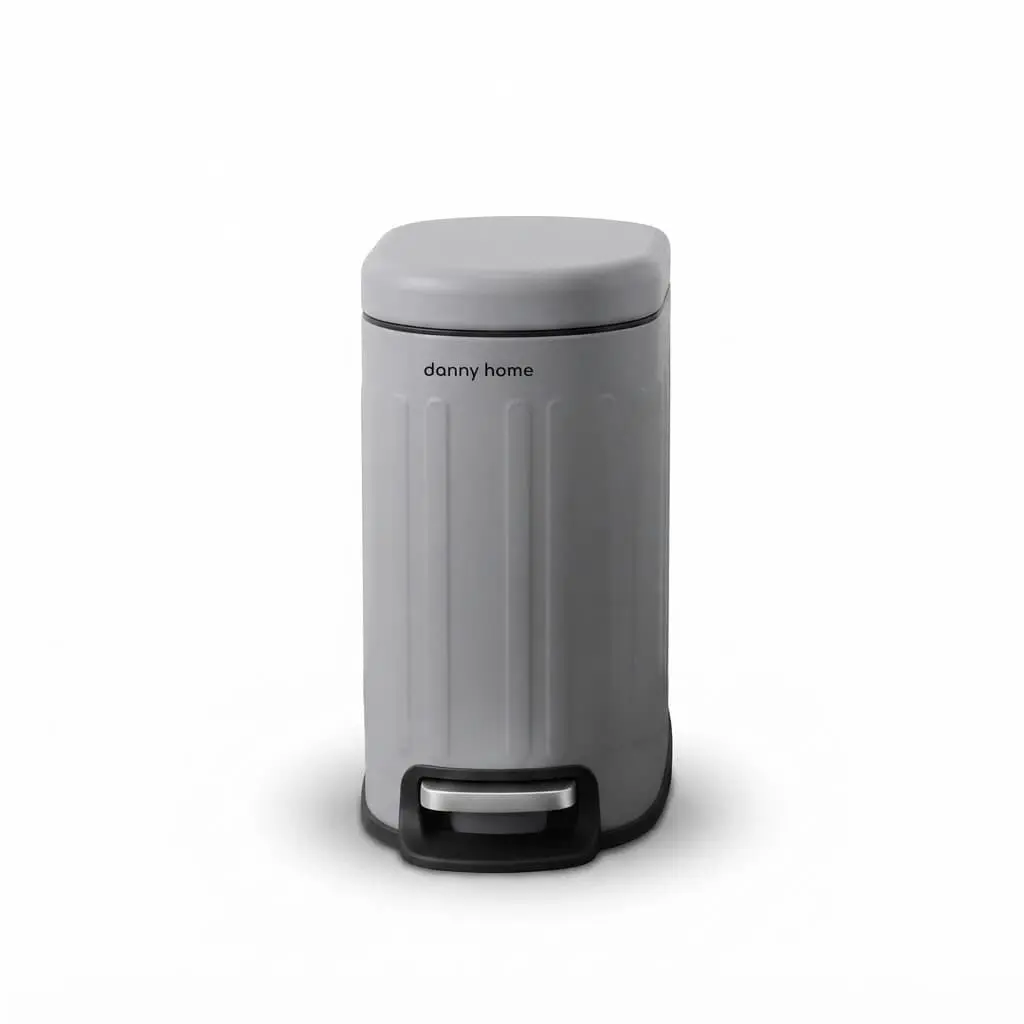 5L-Trash-Can-30.514.429.5cm-Matte-Grey-Carbon-Steel-PP_Houseware_11335_3.webp Premium 5L Matte Grey Carbon Steel Foot Pedal Trash Can – Soft-Close Smudge-Proof Waste Basket with Removable Inner Bucket (Model LJT05-5-4) - Image 1