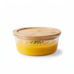 620ml Round Borosilicate Glass Crisper – Eco-Friendly Food Storage Container with Airtight Silicone Seal Bamboo Lid (BXH010) - Image 2