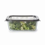 Danny Home 630ml Rectangular Glass Crisper – Premium Food Storage Container, Airtight Meal Prep Bento Box with Gray PP Lid (BXH04-03) - Image 2