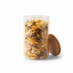 790ml Cylindrical Glass Storage Canister – Eco-Friendly Pantry Organizer Jar with Airtight Natural Wooden Lid (XF023) - Image 2