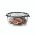 Danny Home 930ml Round Glass Crisper – Premium Food Storage Container with Airtight PP Lid, Leakproof Meal Prep Bowl (BXH01-04) - Image 2