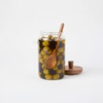 950ml Round Borosilicate Glass Storage Canister – Eco-Friendly Pantry Organizer Jar with Airtight Wooden Lid and Spoon (1966-110) - Image 2