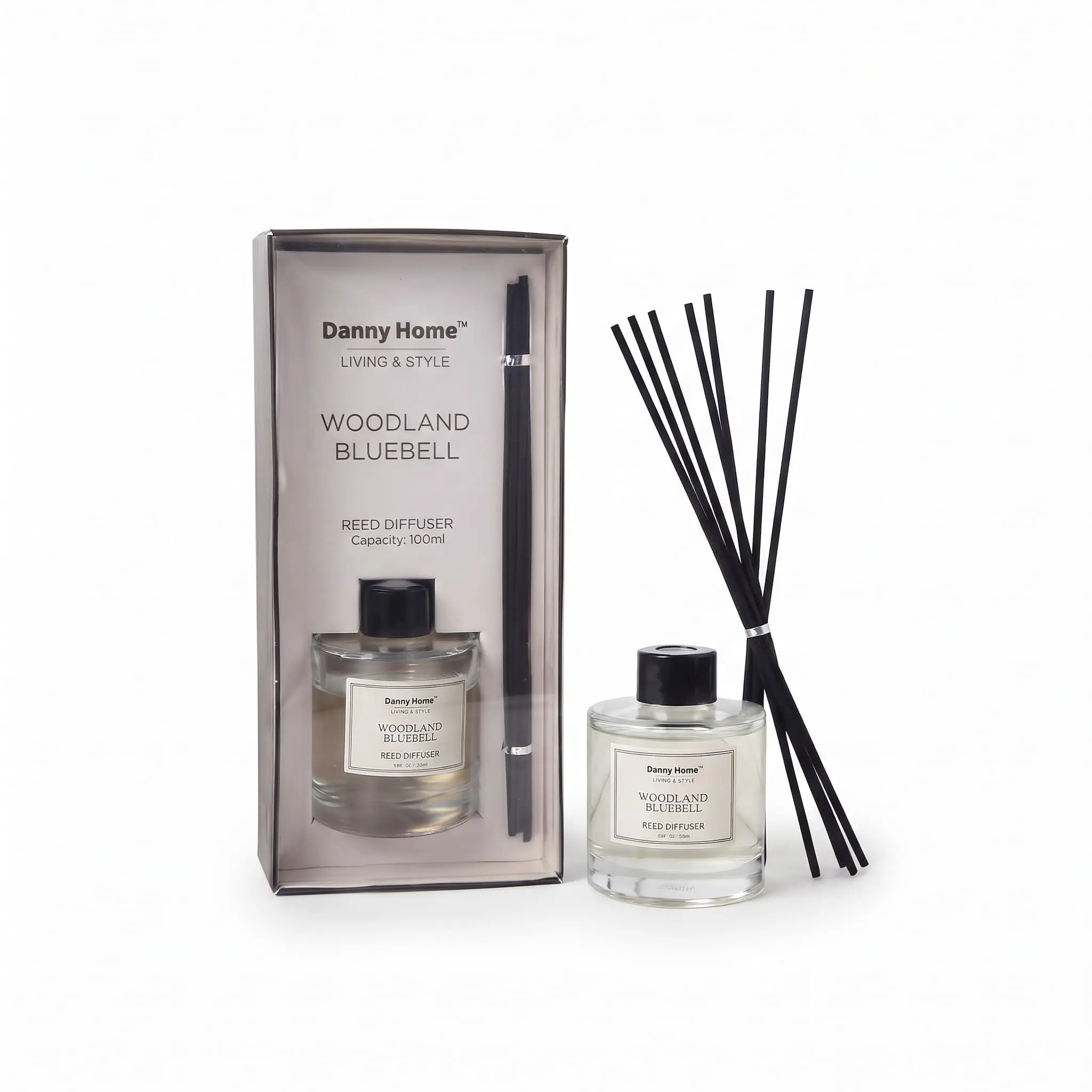 Aroma-Reed-Diffuser-100ml-Wild-Bluebell-Cologne_Home-Deco_15048_3.webp Wild Bluebell Cologne Premium Home Fragrance Reed Diffuser Set with 100ml Glass Apothecary Bottle and Black Fiber Sticks - AT02-01 - Image 1