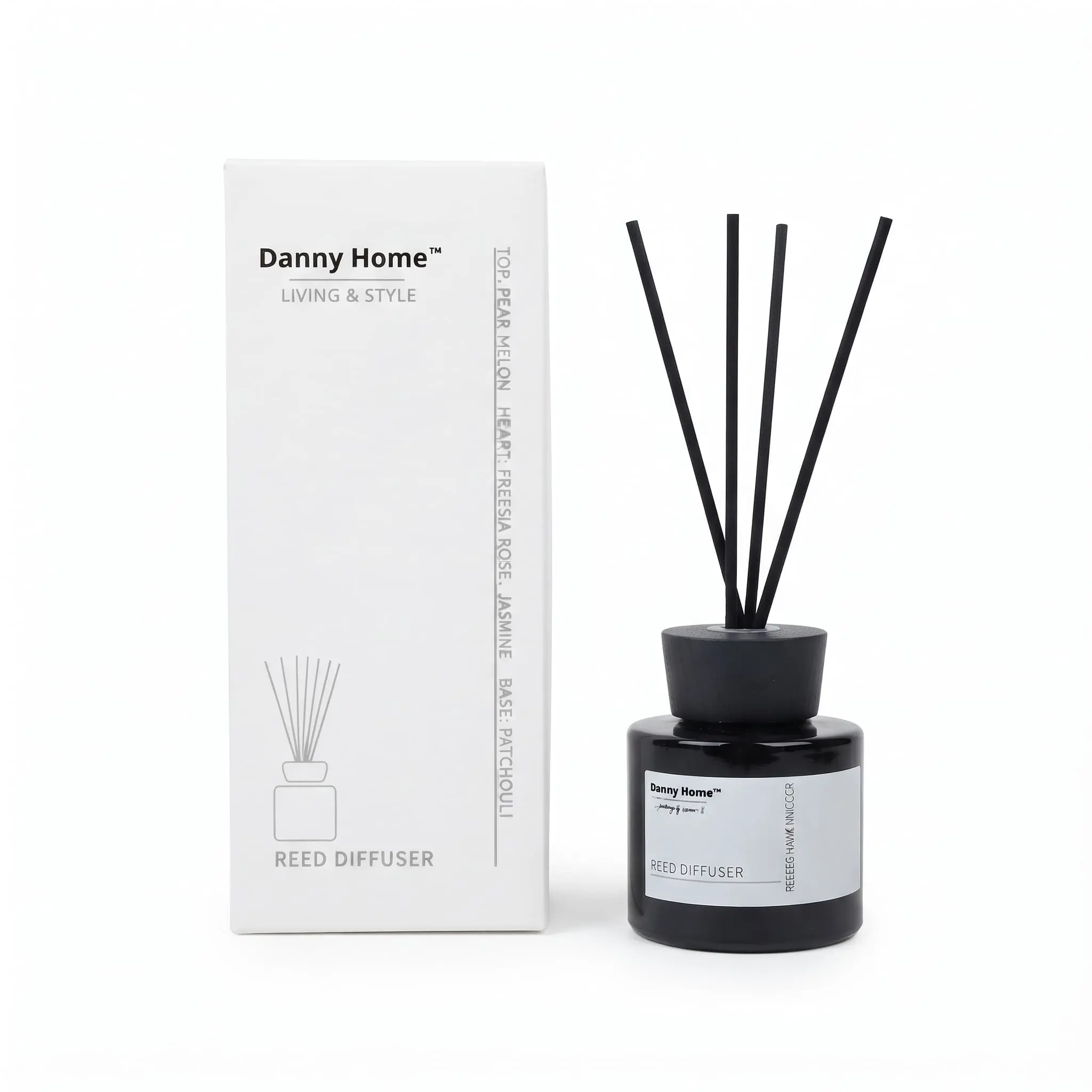 Aroma-Reed-Diffuser-200ml-English-Pear-and-Freesia-_Home-Deco_12087_3.webp English Pear and Freesia Premium Home Fragrance Reed Diffuser with 200ml Matte Black Glass Bottle and High-Absorbency Fiber Sticks - AT01-01 - Image 1