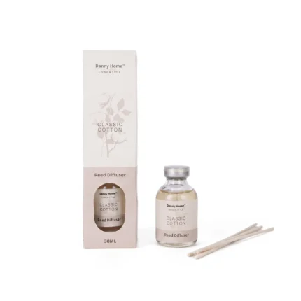 Crisp Clean Cotton Fresh Linen Aromatherapy Home Reed Diffuser with 30ml Mini Glass Bottle and Natural Rattan Sticks - AT16-04