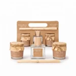 Fresh Smoothing Aromatherapy Home Fragrance Set with Square Reed Diffuser and 4 Scented Glass Jar Candles - AT20-21