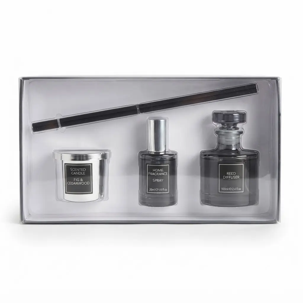Aroma-Set-60ml-Amber-and-Lily_Home-Deco_15050_3.webp Amber and Lily Deluxe 3-Piece Home Fragrance Set with 60ml Reed Diffuser Room Spray and Scented Glass Votive Candle - AT04-01 - Image 1