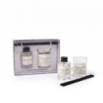 Warm Vanilla and Amber Home Fragrance Aroma Set with 70ml Reed Diffuser and Scented Glass Jar Candle - AT03-01