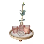 White Peony Floral Aromatherapy Home Fragrance Gift Set with 100ml Diffuser Candles and Round Wooden Display Plate 15-Piece - AT14-01 - Image 2