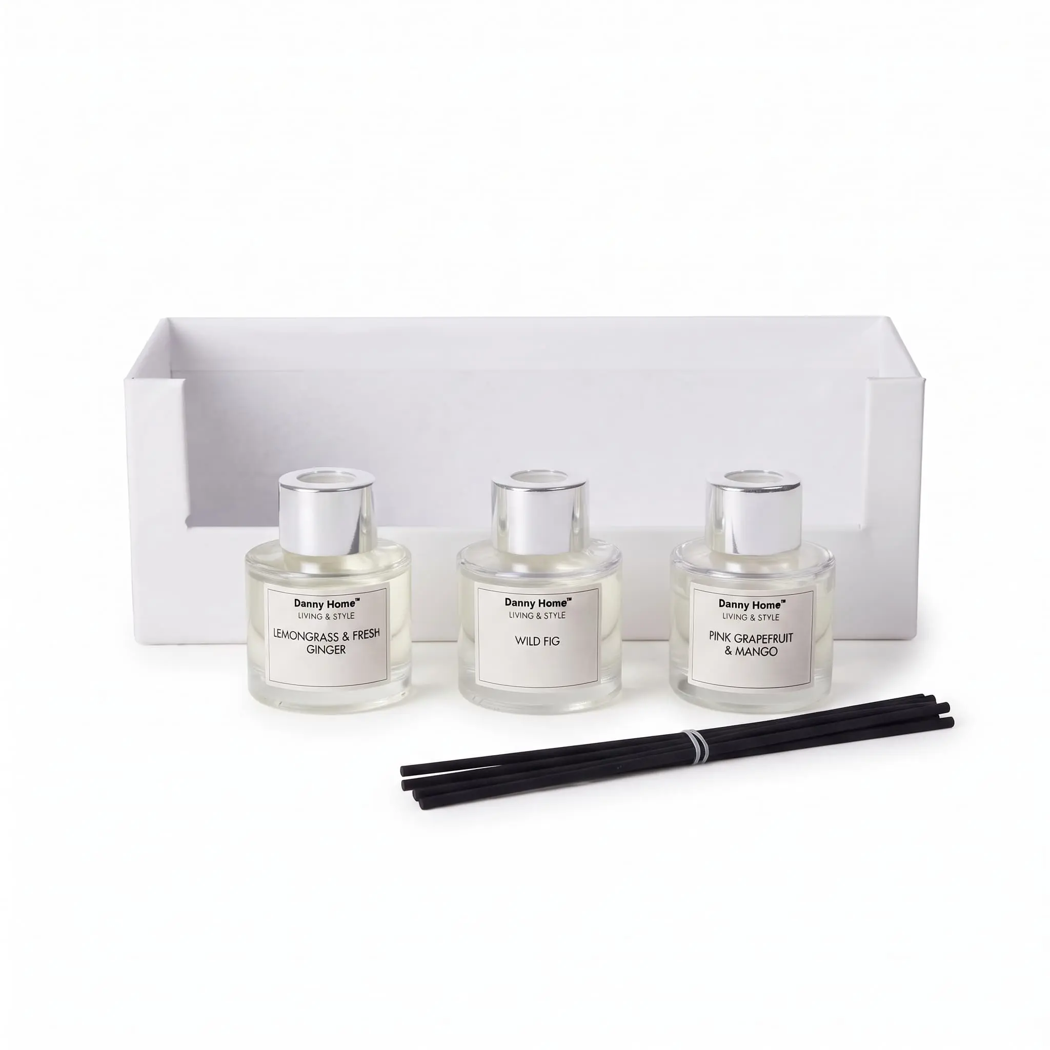 Aromatherapy-Fragrance-Set-19pcs-30ml3pcs-lemongrass-Pink-grape-fruit-Mango-Wild-Fig_Home-Deco_15055_3.webp Multi Scent Home Fragrance Mini Reed Diffuser Variety Pack Gift Set 3-Piece 30ml Bottles - AT07-01 - Image 1