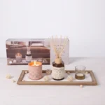 Gardenia Blossoms Luxury Aromatherapy Home Fragrance Set with Diffuser Candle and Wooden Serving Tray 20-Piece - AT09-01 - Image 2