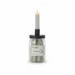 Vanilla Warming Aromatherapy Taper Candles Jar and Integrated Holder Set 5-Piece 35g - AT18-01