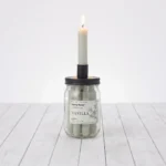 Vanilla Warming Aromatherapy Taper Candles Jar and Integrated Holder Set 5-Piece 35g - AT18-01 - Image 2