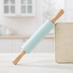 Premium 33cm Non-Stick Silicone Coated Rolling Pin – Pastry & Baking Dough Roller with Ergonomic Rubberwood Handles (Model DH0309-BLUE) - Image 2