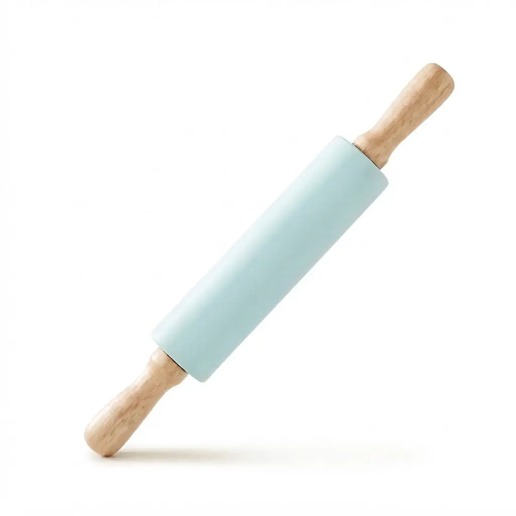 Bakeware-Wooden-Handles-Coated-Rolling-Pin-33cm-Rubber-Wood_Kitchenware_17691_3.webp Premium 33cm Non-Stick Silicone Coated Rolling Pin – Pastry & Baking Dough Roller with Ergonomic Rubberwood Handles (Model DH0309-BLUE) - Image 1