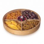 Danny Home 5-Compartment Round Bamboo Snack Box with Transparent Lid 30cm - 2501-07 - Image 2