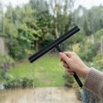 Premium Stainless Steel and Silicone Bathroom Squeegee with Non-Slip Grip Handle and Streak-Free Blade (DH4197-BLACK) - Image 2