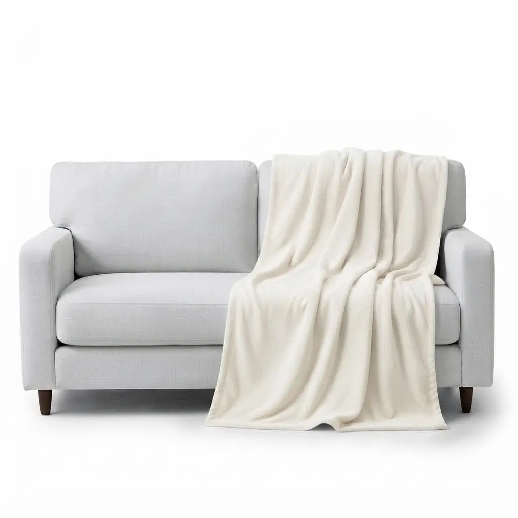 Blanket-beige-220200cm-350GSM-Flannel-Plush_Houseware_11444_3.webp Premium 220x200cm Heavyweight Flannel Plush Throw Blanket – 350GSM Cream Beige Microfiber Fleece King Bed Blanket (Model BL08-3F) - Image 1