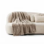 Premium 130x160cm Heavyweight Flannel Plush Throw Blanket – 350GSM Camel Microfiber Fleece Sofa Blanket (Model BL08-1D)