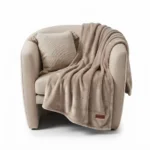 Premium 150x200cm Heavyweight Flannel Plush Throw Blanket – 350GSM Camel Microfiber Fleece Bed Blanket (Model BL08-2D)