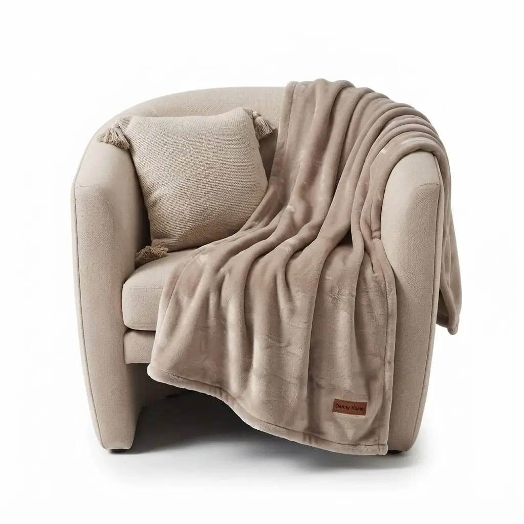 Blanket-camel-150200cm-350GSM-Flannel-Plush_Houseware_11436_3.webp Premium 150x200cm Heavyweight Flannel Plush Throw Blanket – 350GSM Camel Microfiber Fleece Bed Blanket (Model BL08-2D) - Image 1